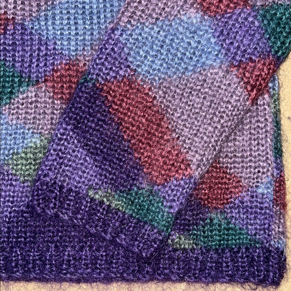 NWOT - Talbots Plaid Cardigan - Purple, Green, Blue (SZ. L) - Picture 6 of 7